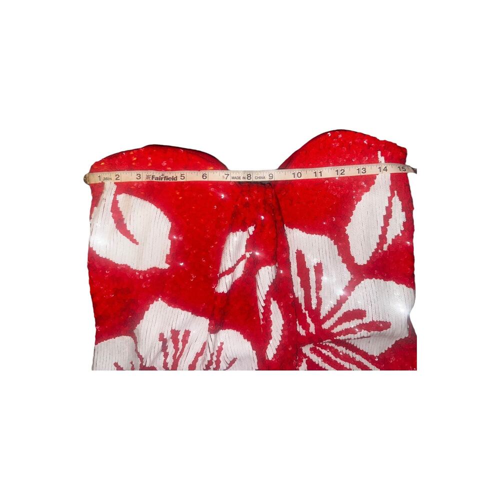 1991 Valentino Boutique Red Hibiscus  Dress, S/S 1991 Paris Runway Finale - Picture 14 of 16